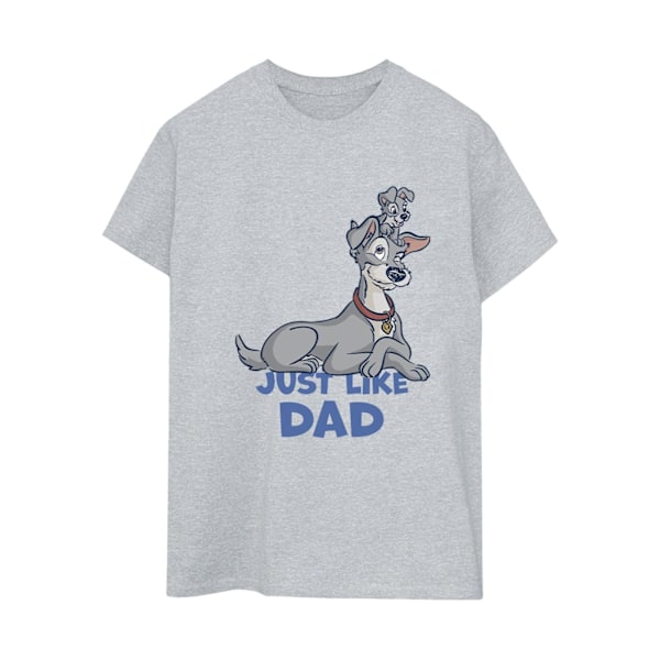 Disney Dam/Damer Lady Och Lufsen Precis Som Pappa Bomull Pojkvän T-Shirt Sports Grey 3XL
