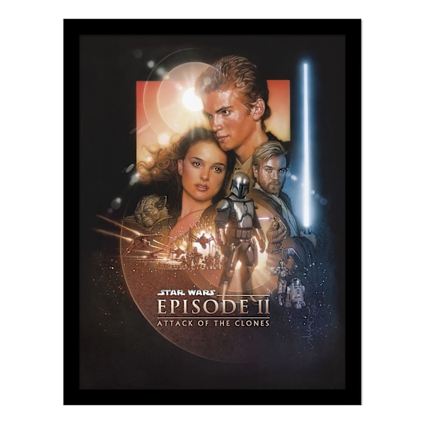 Star Wars Episode I Inramad Poster 45cm x 35cm Flerfärgad Multicoloured 45cm x 35cm