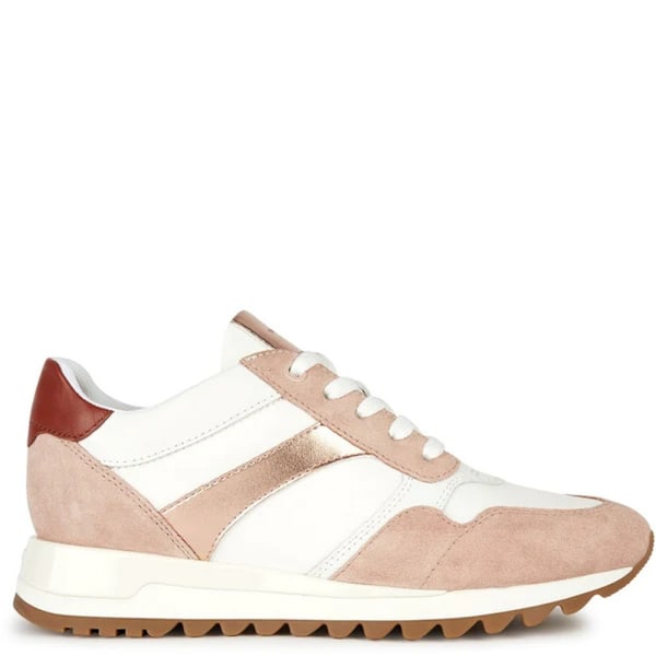 Geox Dam/Dam Tabelya Läder Sneakers 6 UK Nude/Vit Nude/White 6 UK