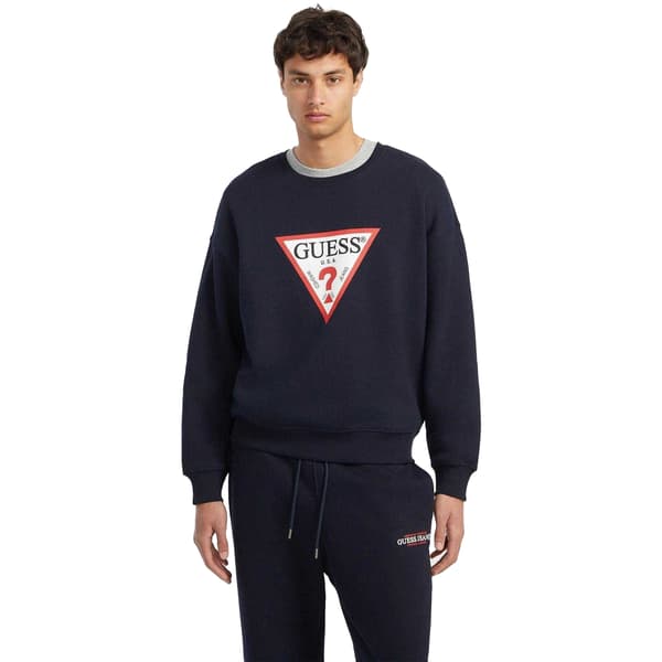 Guess Herr Triangle Oversized Sweatshirt M Ocean Blue Ocean Blue M