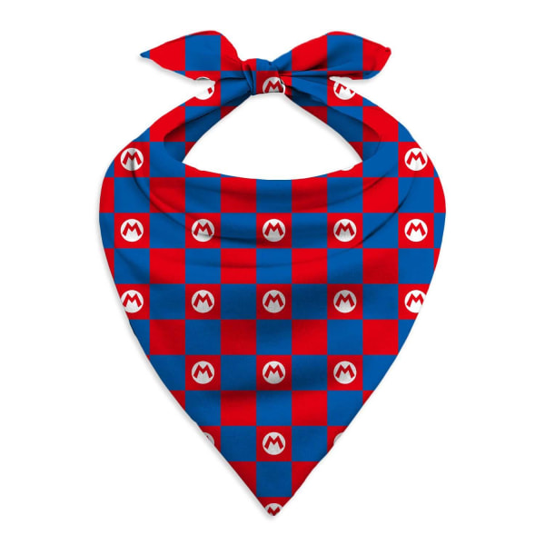 Super Mario Unisex Vuxen Rutig Bandana One Size Röd/Blå/Vit Red/Blue/White One Size