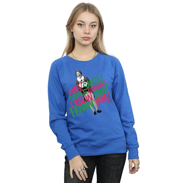 Elf Dam/Damer Jultomten Kommer Sweatshirt XXL Royal Blue Royal Blue XXL