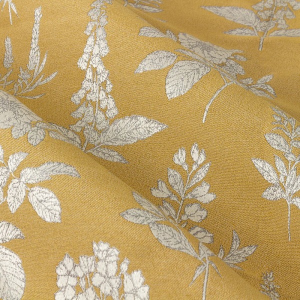 Wylder Nature Sophia Jacquard Blommiga Öglor Gardiner 229cm x 18 Gold 229cm x 183cm