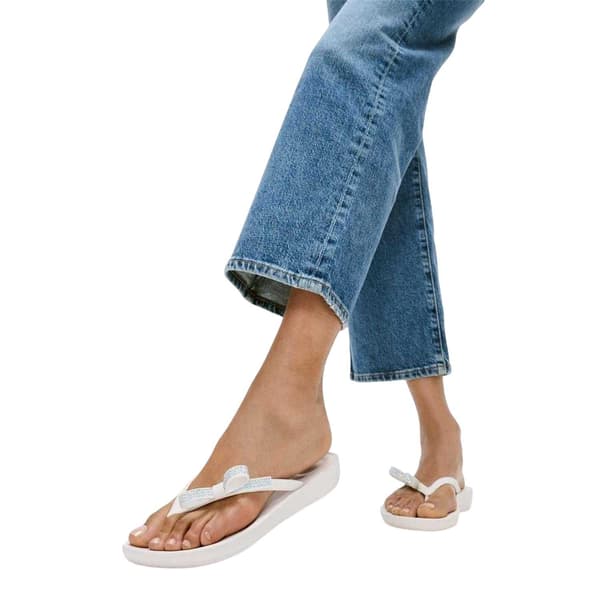 Fit Flop Dam Iqushion Flip-flops med strassrosett White 5 UK