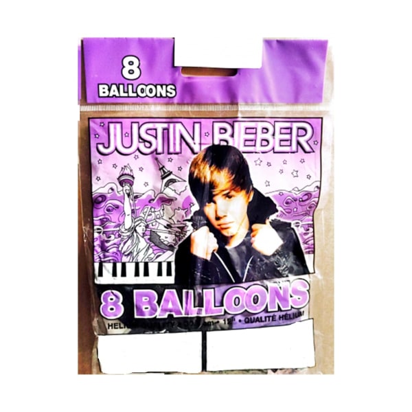 Justin Bieber Latex Silhouette Balloons (Pack of 8) One Size Mu Multicoloured One Size