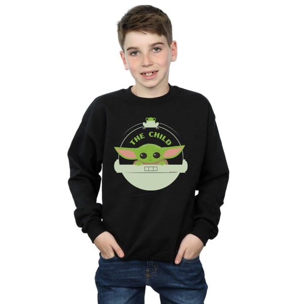 Star Wars Boys The Mandalorian The Child And Frog Sweatshirt 12 Black 12-13 Years