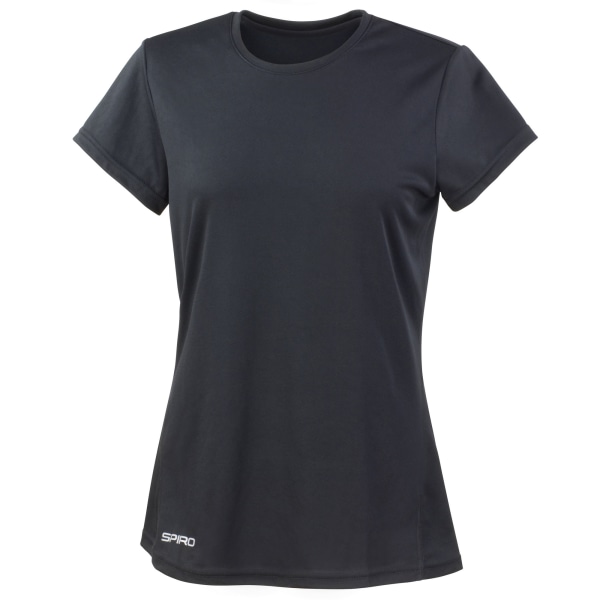 Spiro Dam/Kvinnors Sport Snabbtorkande Kortärmad Performance T-shirt Black S