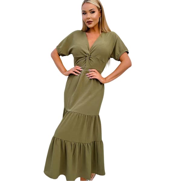 AX Paris Dam/Dam Polyester Sommar Maxiklänning 8-10 UK Khaki Khaki Green 8-10 UK