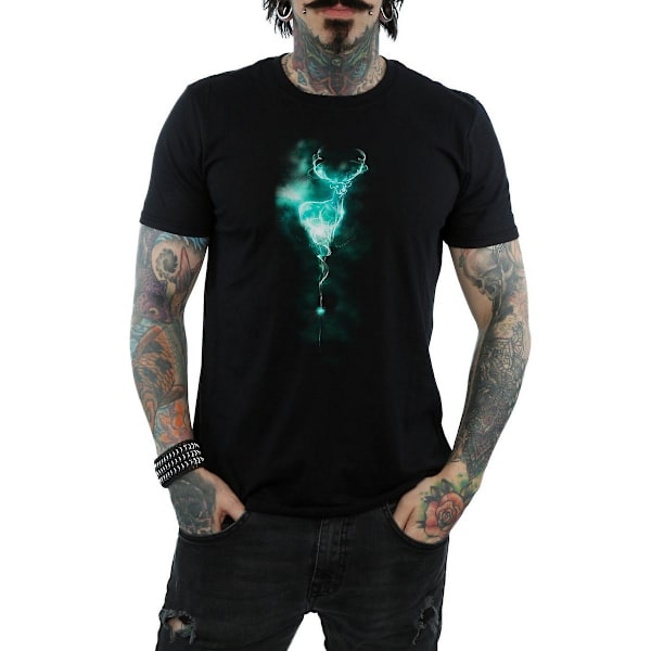 Harry Potter Herr Patronus Stag Bomull T-shirt M Svart Black M