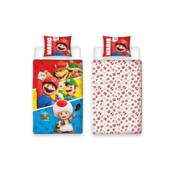 Super Mario Bros Jump Vändbart Påslakanset Enkelt Multico Multicoloured Single