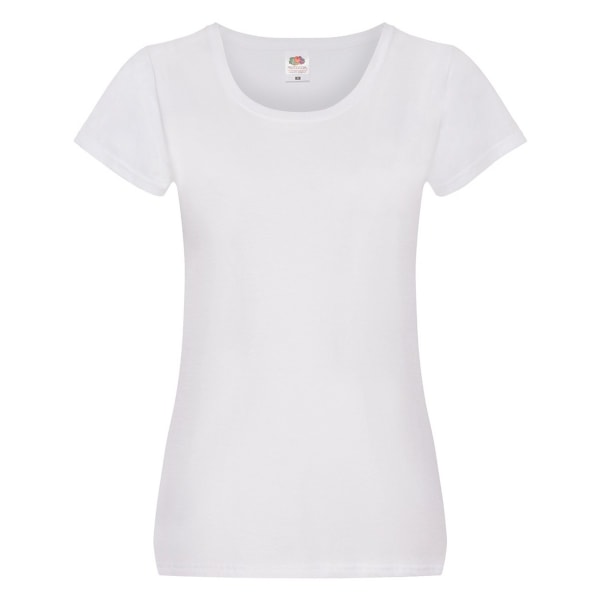 Fruit of the Loom Dam/Dam Original Lady Fit T-shirt 12 UK White 12 UK