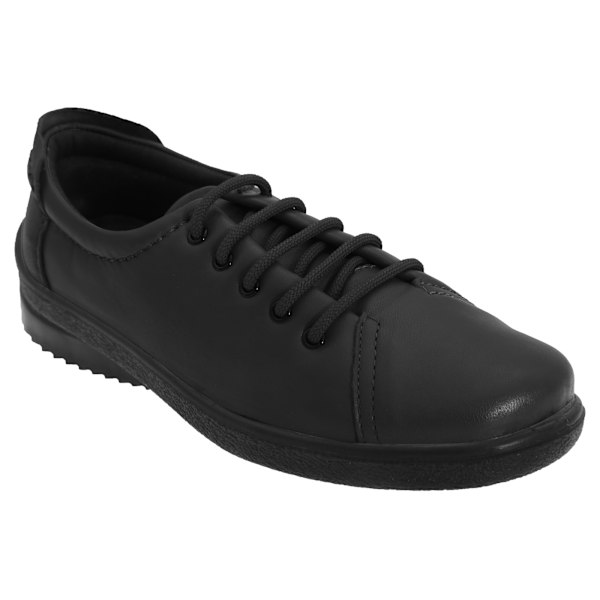 Mod Comfys Dam/Dam 5 Ögla Spets Till Tå Softie Läder Fritidsskor Black 8 UK