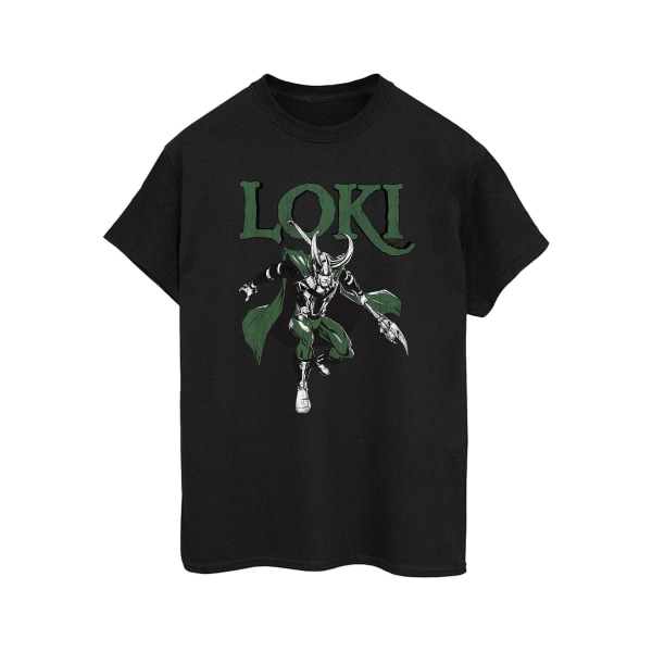 Marvel Dam/Dam Loki Sceptre Bomull Pojkvän T-shirt M Bl Black M