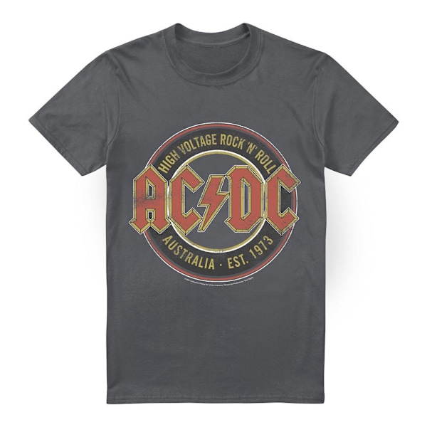 AC/DC Herr Est. ´73 T-Shirt 4XL Kolgrå Charcoal 4XL