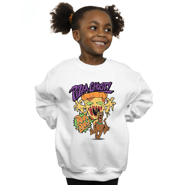Scooby Doo Flickor Pizza Ghost Sweatshirt 7-8 År Vit White 7-8 Years