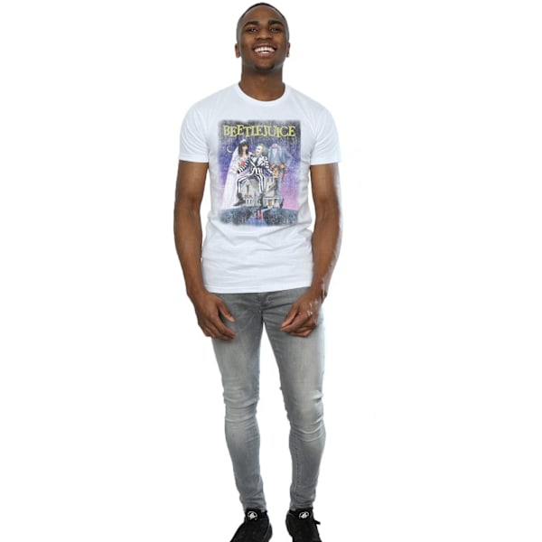 Beetlejuice Herr Distressed Poster T-Shirt M Vit White M