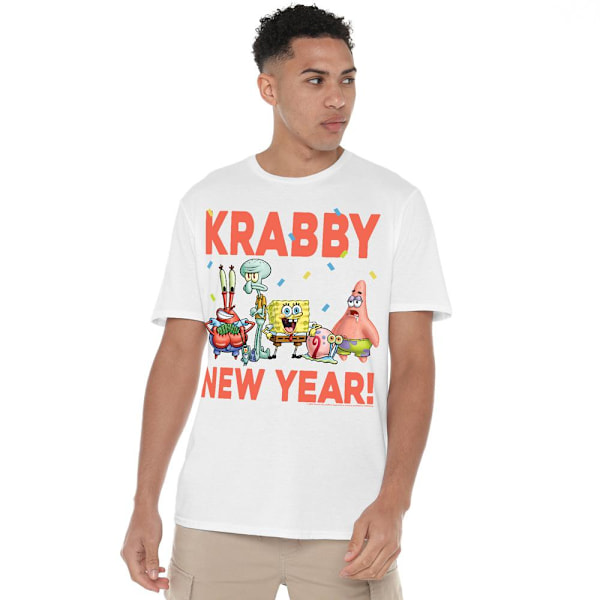 SvampBob Fyrkant Herr Krabby Nyår T-shirt S Vit White S
