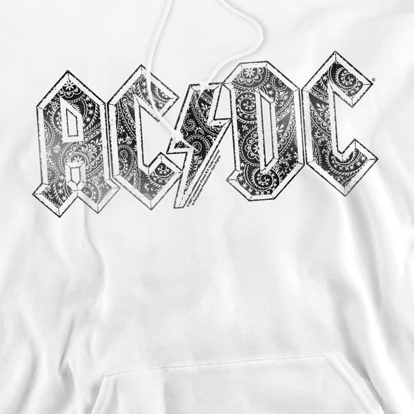 AC/DC Herr Paisley Logotyp Huvtröja M Vit White M