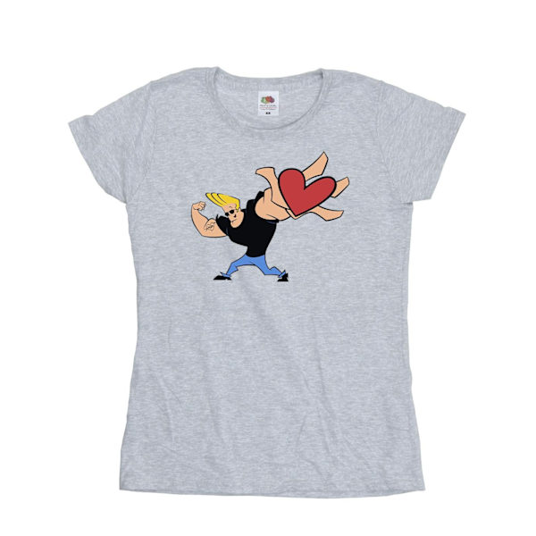 Johnny Bravo Dam/Kvinnor Hjärta Present Bomull T-shirt S Sport Sports Grey S