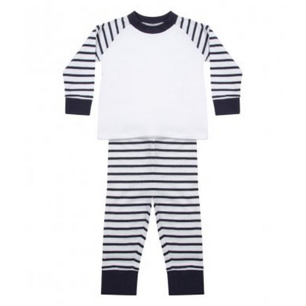 Baby Randig pyjamas för pojkar/flickor 12-18 månader Marinblå/vit Navy/White 12-18 Months