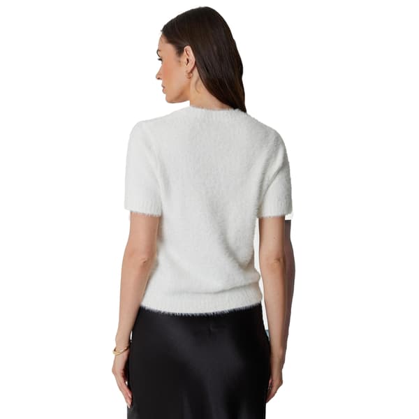 Threadbare Dam/Dam Stickad Vanlig Kortärmad Tröja White 12 UK
