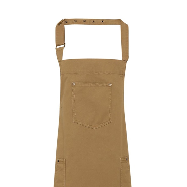Premier Unisex Chino Bomulls Haklappsförkläde En Storlek Khaki Khaki One Size