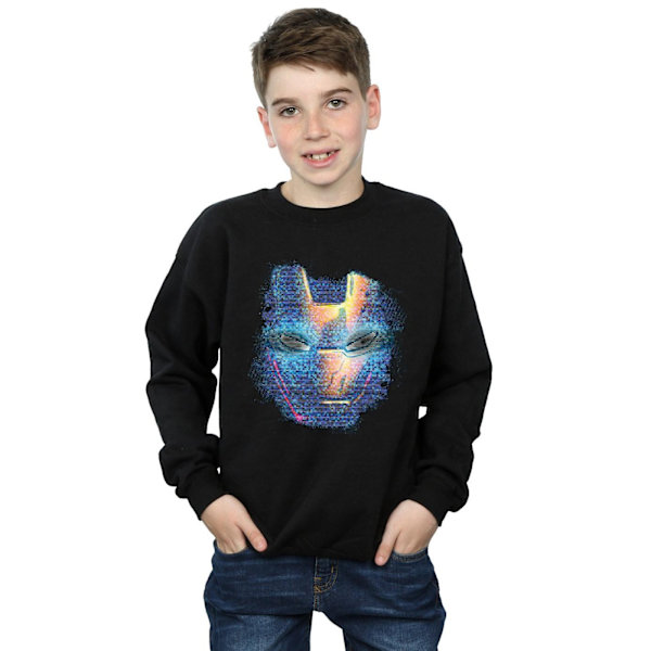 Marvel Boys Iron Man Distressed Head Sweatshirt 12-13 år Bla Black 12-13 Years