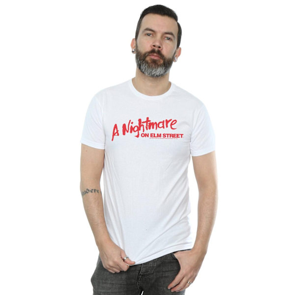 A Nightmare On Elm Street Herr Röd Logotyp T-shirt 4XL Vit White 4XL
