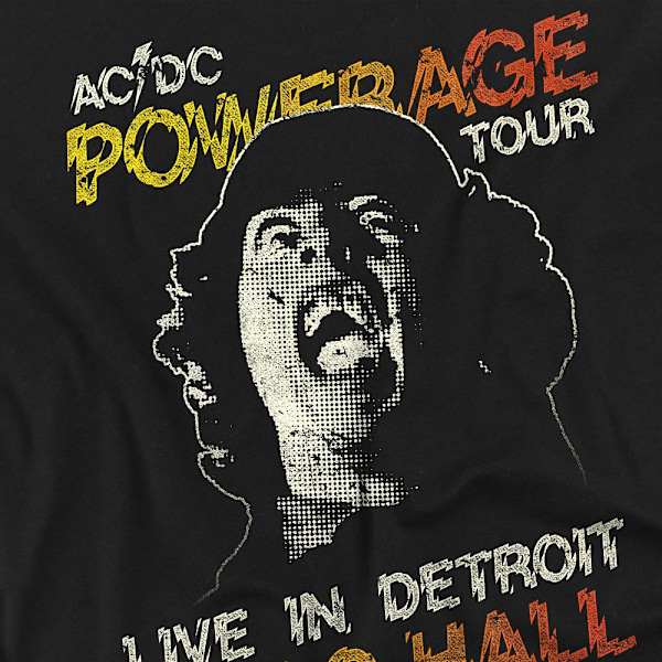 AC/DC Herr Powerage Tour T-Shirt 4XL Svart Black 4XL