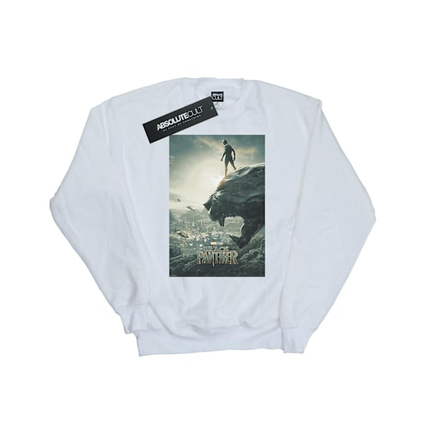 Marvel Herr Svart Panther Poster Sweatshirt M Vit White M