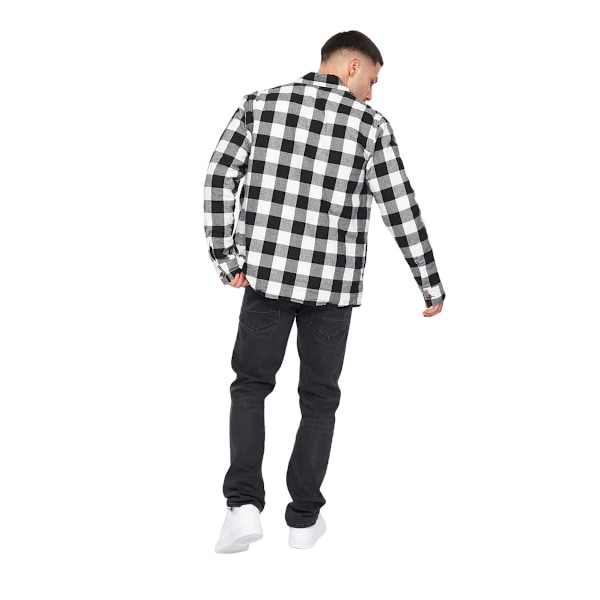 Crosshatch Demaro Rutig Fodrad Overskjorta L Svart/Vit Black/White L