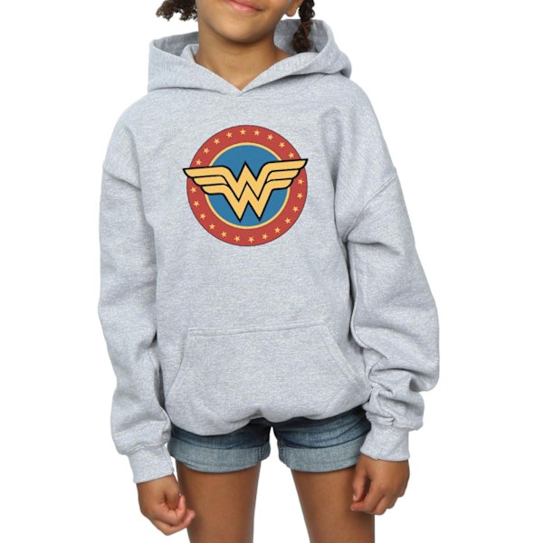 Wonder Woman Girls Logo Hoodie 7-8 år Sports Grey Sports Grey 7-8 Years