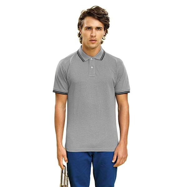 Asquith & Fox Klassisk passform Tipped Poloskjorta M Heather Grey Heather Grey/Black M