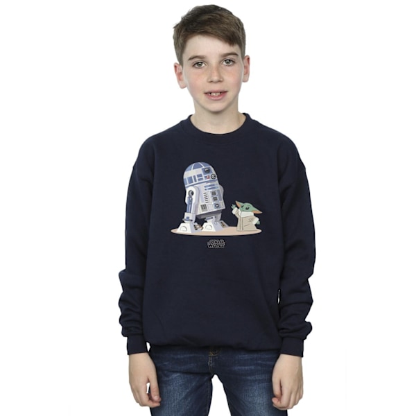 Star Wars Pojkar The Mandalorian R2D2 Och Grogu Sweatshirt 3-4 År Navy Blue 3-4 Years