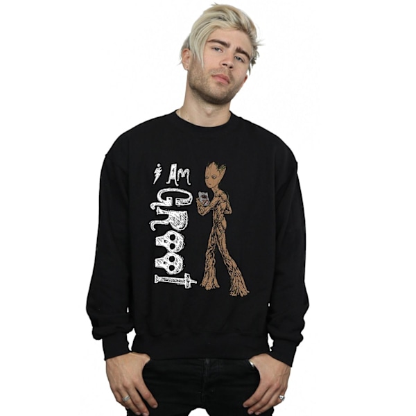 Marvel Mens Avengers Infinity War I Am Teenage Groot Sweatshirt Black L
