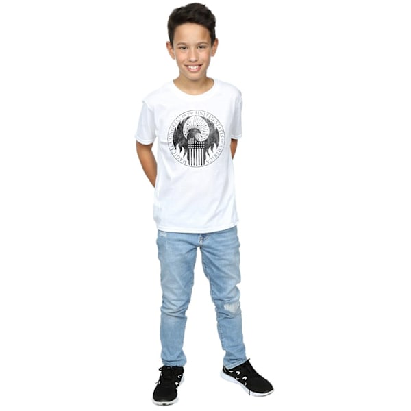 Fantastiska vidunder Pojkar Distressed Magical Congress T-shirt 7-8 år White 7-8 Years