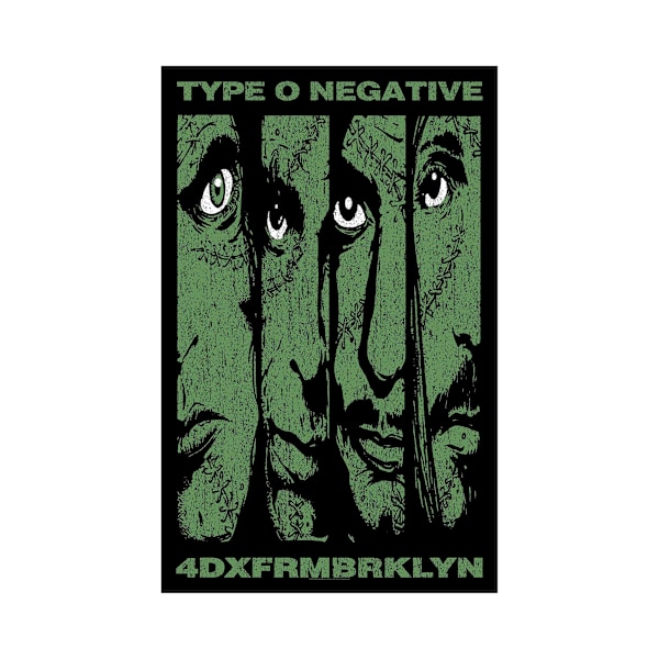 Type O Negative 4DXFRMBRKLYN Textil Affisch En Storlek Svart/Grön Black/Green One Size