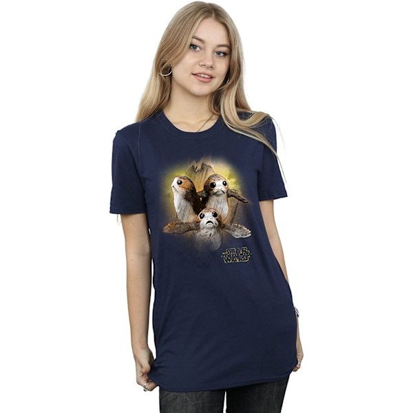 Star Wars: The Last Jedi Dam/Damer Porg Borstad Bomull Boyf Navy Blue XL