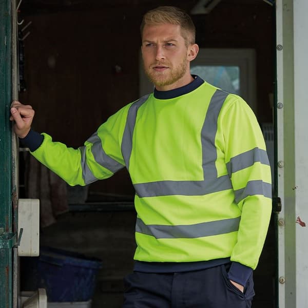 PRO RTX Herr Hög Synlighet Sweatshirt M Gul/Marinblå Yellow/Navy M