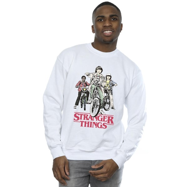 Netflix Mens Stranger Things Retro Bikers Sweatshirt L Vit White L