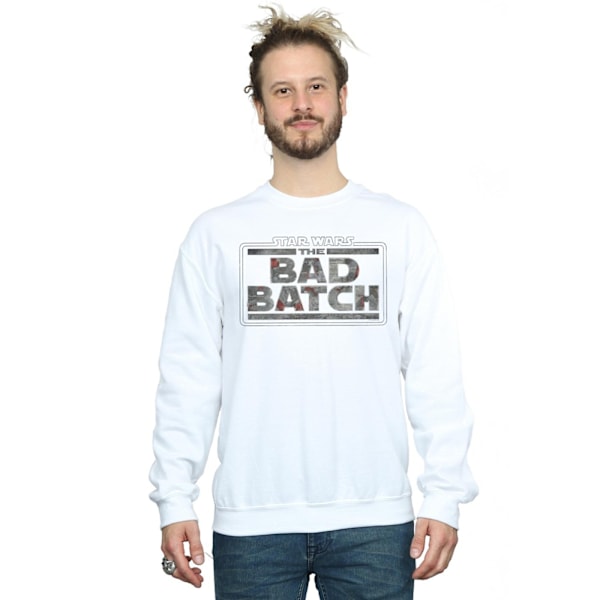 Star Wars Herr The Bad Batch Texturlogotyp Sweatshirt L Vit White L