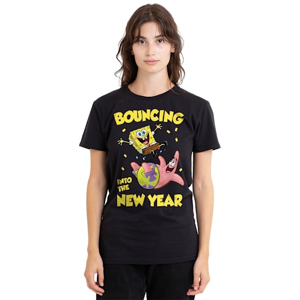 SvampBob Fyrkant Unisex Vuxen Studsar In I Det Nya Året T-shirt Black M