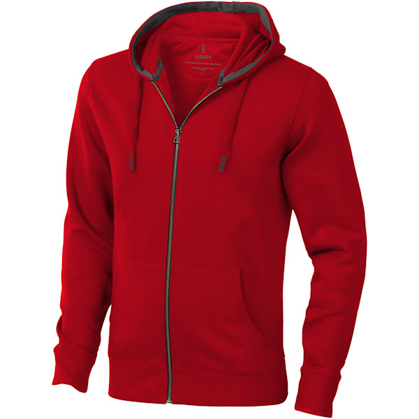 Elevate Mens Arora Hooded Full Zip Sweater XS Röd Red XS