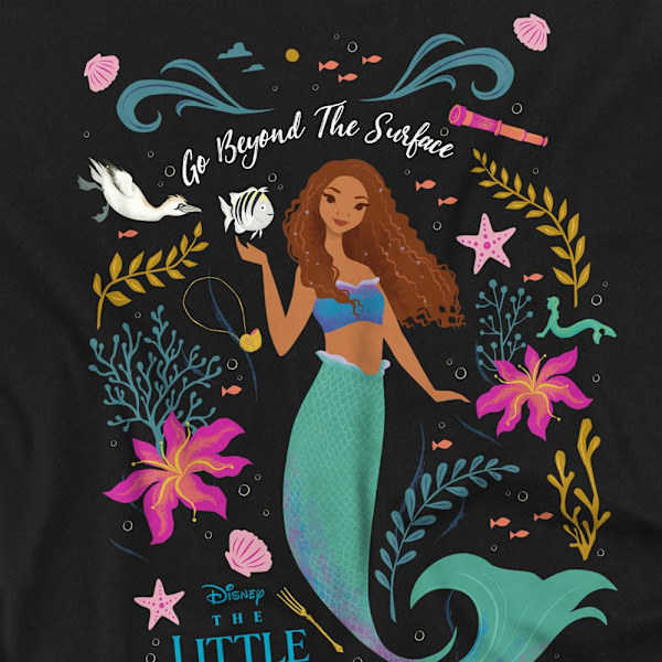 Den lilla sjöjungfrun Unisex Vuxen Go Beyond The Surface Ariel T-shirt Black XXL