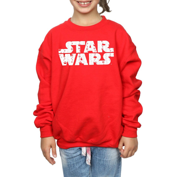 Star Wars Jultröja med logotyp för flickor, 7-8 år, röd Red 7-8 Years