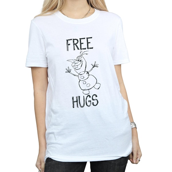 Frozen Womens/Ladies Hugs Olaf Bomull Boyfriend T-Shirt XL White XL
