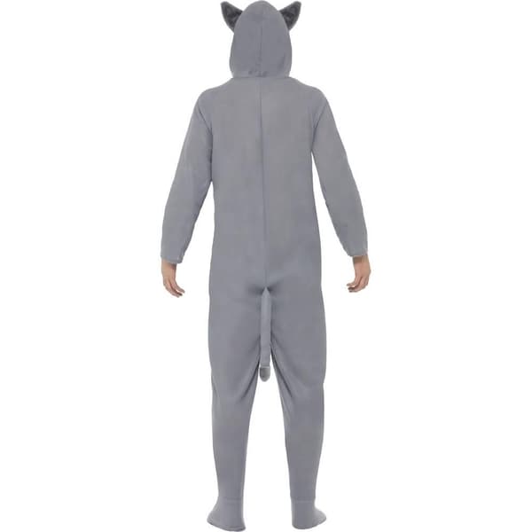 Smiffys Unisex Vuxen Vargdräkt med Huvtröja M Grå Grey M