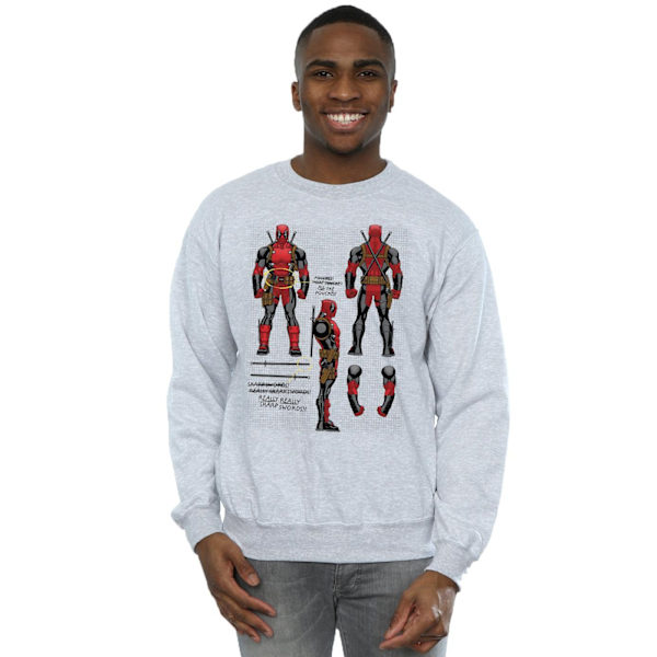 Marvel Deadpool Actionfigur Planer Sweatshirt 3XL Sport Sports Grey 3XL