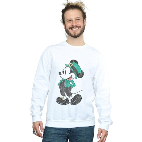 Disney Herr Mickey Mouse St Patrick Kostym Sweatshirt L Vit White L