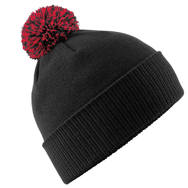 Beechfield Unisex Snowstar Beanie i en storlek Svart/Klassisk Black/Classic Red One Size
